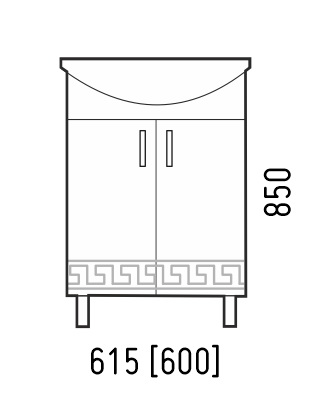 Тумба под раковину Corozo Олимп SD-00000692 60х30х83 - фото 2