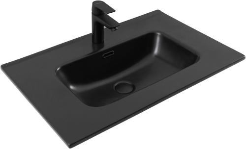 Раковина-столешница Aquanet Flat 00329254 полувстраиваемая цвет черный