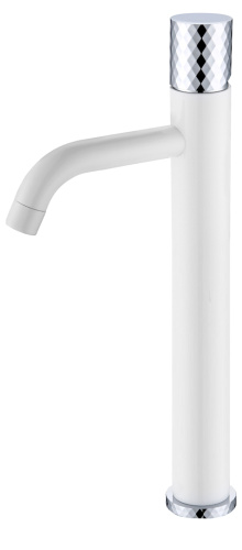 Смеситель Boheme Stick 122-WCR на столешницу белый глянцевый