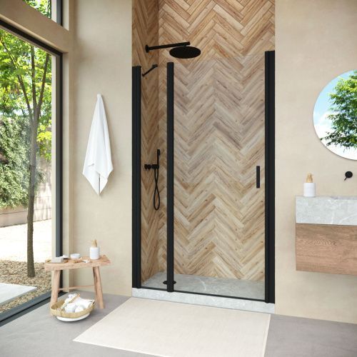 Душевая дверь Vegas-Glass EP-F-1 NOVO EP-F-1 NOVO 155 02М crystalvision L 155х189 стекло прозрачное профиль черный матовый