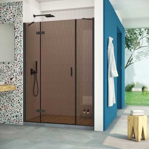 Душевая дверь Vegas-Glass AFP-F Retta AFP-F Retta 130 02М 05 L 130х200 стекло тонированное профиль черный