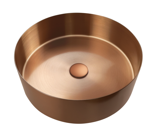 Раковина из нержавеющей стали AltroBagno Luna AltroBagnoLuna001003RaSp 40х40 накладная цвет медь матовая