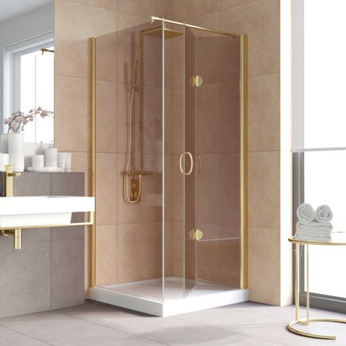 Душевой уголок Vegas-Glass GPS-Fis LUX GPS-Fis LUX 80*80 09 05 R 80х80 стекло тонированное профиль золото без поддона