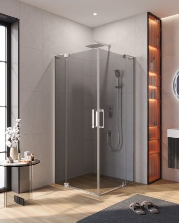 Душевой уголок Cezares SLIDER SLIDER-AH-2-90/100-100/110-GRIGIO-Cr 90х100 стекло тонированное профиль хром глянцевый без поддона