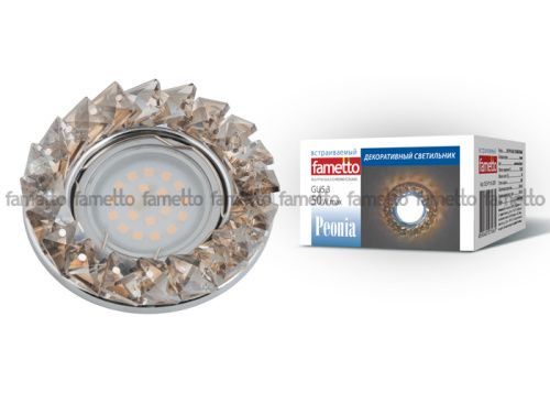 Светильник встраиваемый Fametto Peonia (Пеониа) DLS-P116 GU5.3 CHROME/COGNAC