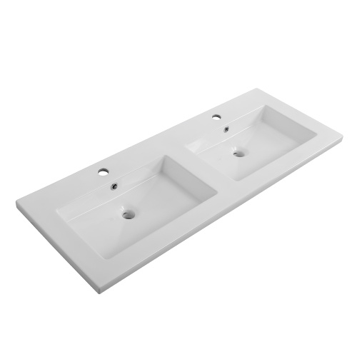 Раковина керамическая BelBagno BB-8070-120-2 120х50 накладная цвет белый 2 отверстия под смеситель