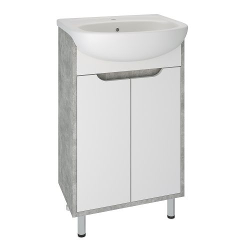 Тумба под раковину Runo ЭКО 00-00001326 50х30 напольная цвет белый/серый