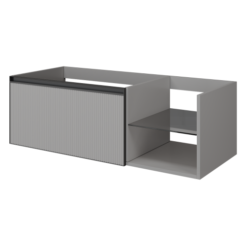 Тумба под раковину Armadi Art Quatro 790-M6-120-L-RIB-A 120х50х40 подвесная цвет серый