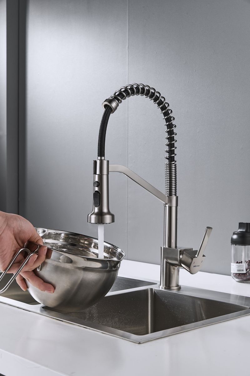 Смеситель для кухни Shevanik S963L на мойку сатин