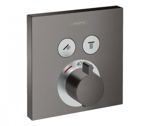 Смеситель Hansgrohe 15763340 встраиваемый хром черный шлифованный/брашированный с термостатом