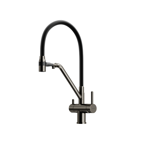 Смеситель для кухни Sancos Dora SC4003GG на мойку вороненая сталь/черный
