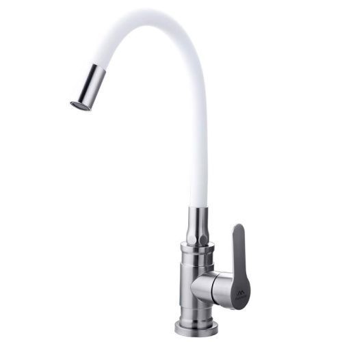 Смеситель для кухни Fashun A54401-8 на мойку сатин/белый