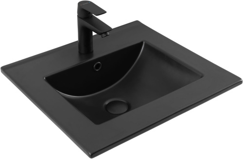 Раковина-столешница Aquanet Flat 00329252 полувстраиваемая цвет черный