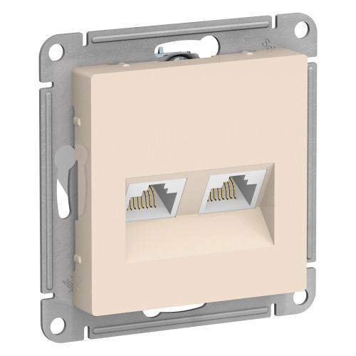 Розетка двойная компьютерная RJ45+RJ45 Systeme Electric AtlasDesign (АтласДесигн) ATN000285