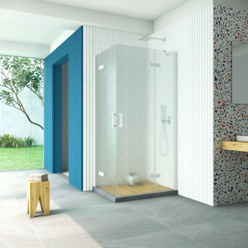 Душевой уголок Vegas-Glass AFA-F Retta AFA-F Retta 90*80 01 02 R 90х80 стекло рифленое профиль белый без поддона