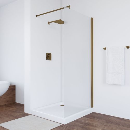 Душевая перегородка Vegas-Glass EAF TUR+NOVO EAF TUR NOVO 116 05 10 115х200 стекло матовое профиль бронза