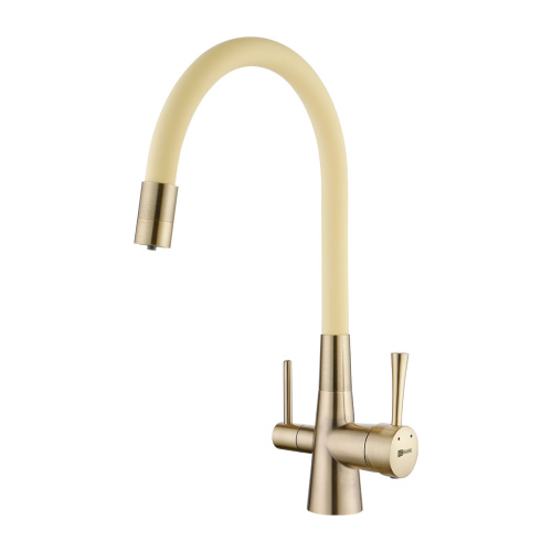 Смеситель для кухни LeMark Comfort LM3075B-Beige на мойку бронза/бежевый