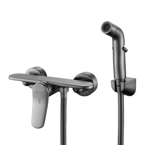 Гигиенический душ со смесителем Shevanik S4705T-1 оружейная сталь