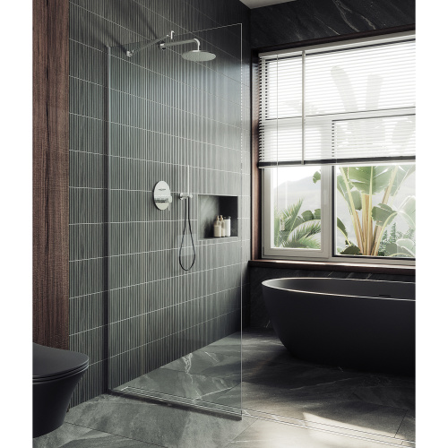 Душевая перегородка Maybah Glass MGD-1352-5у 99х195 стекло прозрачное профиль хром матовый