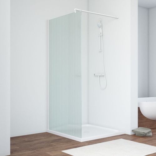 Душевая перегородка Vegas-Glass EAF TUR+NOVO EAF NOVO h2000 116 01 Moru 115х200 стекло рифленое профиль белый