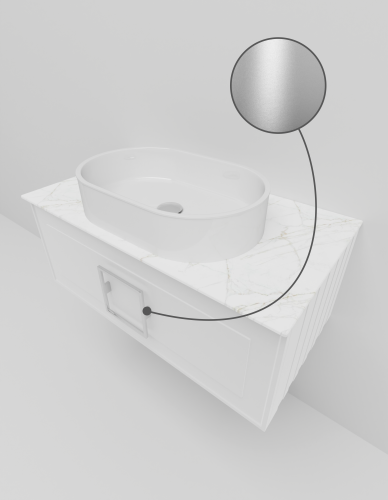 Тумба со столешницей La Fenice CUBO NFNC-01-CUB-B-80-1-GG 80х36х49 подвесная цвет белый