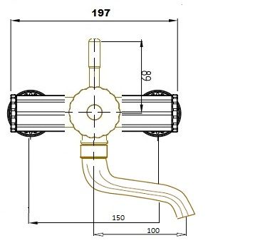 Смеситель для раковины Bronze de Luxe WINDSOR 10112 настенный бронза - фото 3