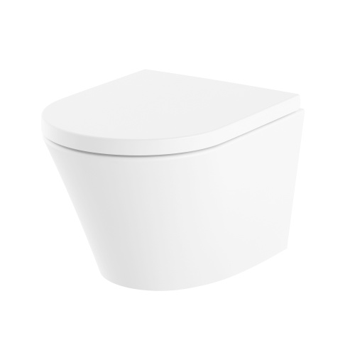 Унитаз подвесной Lavinia Boho Biore 330402CR белый глянцевый с сиденьем микролифт безободковый каскадный смыв