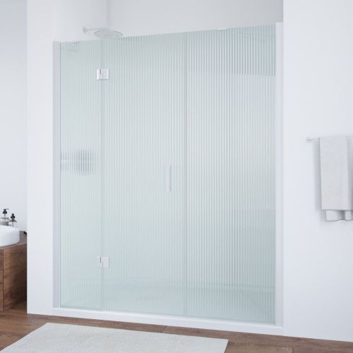 Душевая дверь Vegas-Glass AFP-F TUR+NOVO AFP-F NOVO 140 01 Moru L 140х190 стекло рифленое профиль белый