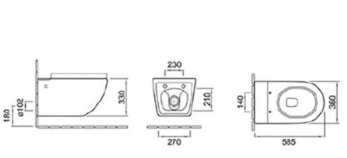 Унитаз подвесной SantiLine SL-5031MB цвет черный матовый с сиденьем микролифт безободковый смыв воронка-водоворот - фото 2