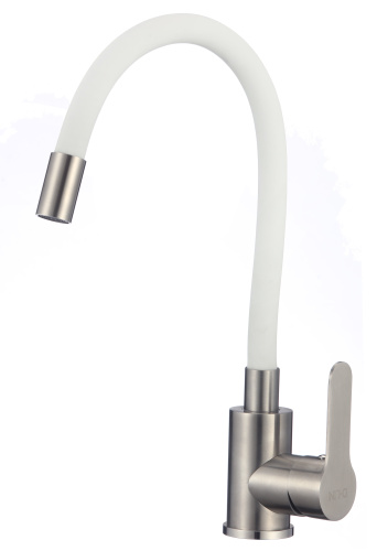 Смеситель для кухни D-Lin H155316-3 на мойку белый/сатин
