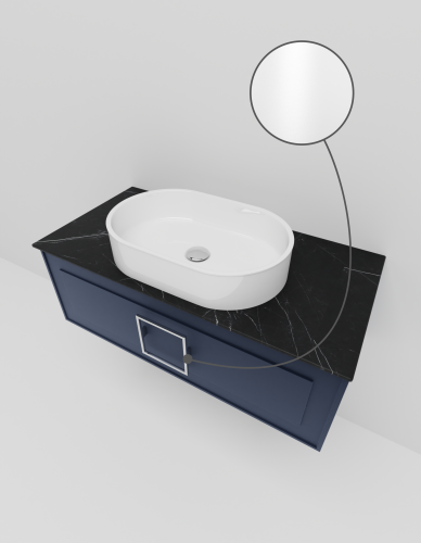 Тумба со столешницей La Fenice CUBO NFNC-01-CUB-BG-100-2-GB 100х36х49 подвесная цвет синий