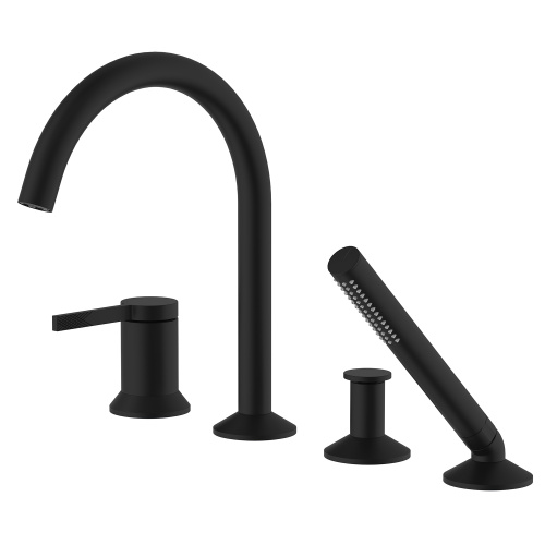 Смеситель Azario FLAME AZ-VPC258320PA на борт ванны черный матовый