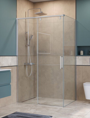 Душевой уголок BelBagno SOFT CLOSE-1 SOFT_CLOSE-1-AH-1-120/80-C-Cr 120х80 стекло прозрачное профиль хром без поддона