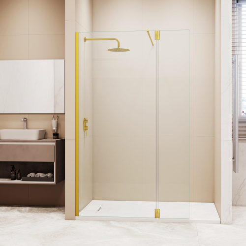 Душевая перегородка RGW Walk In 351005143-16 140х195 стекло прозрачное профиль золото глянцевое Душевая перегородка RGW Walk In 351005143-16 140х195 стекло прозрачное профиль золото глянцевое