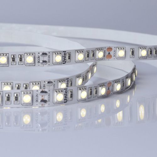Светодиодная лента Uniel ULS-M25 ULS-M25-5050-60LED/m-10mm-IP20-DC12V-14,4W/m-5M-4000K PROFI катушка в герметичной упаковке