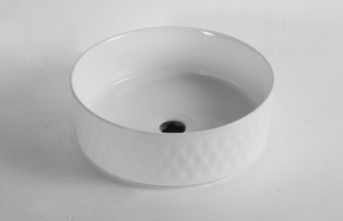 Раковина из сантехнического фарфора MILLEAU GLACE MU7044F-GW 36х36 накладная цвет белый глянцевый без отверстий под смеситель