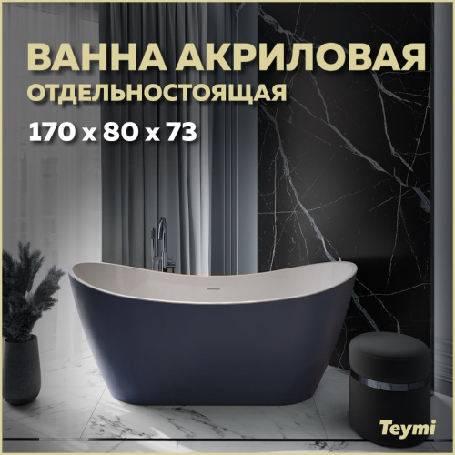 Ванна акриловая Teymi Ellie T130116 170х79,5 отдельностоящая овальная