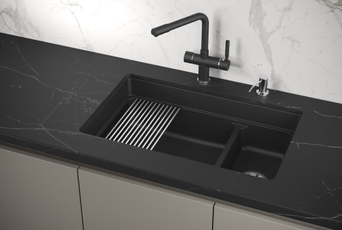 Кухонная мойка Granula Kitchen Space 7304U, ЧЁРНЫЙ 73x45 цвет черный