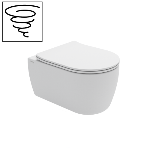 Унитаз подвесной Olympia Tornado TORSETR11 белый матовый с сиденьем микролифт смыв торнадо