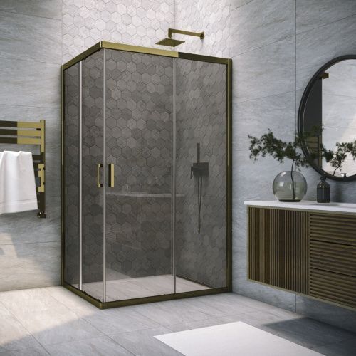 Душевой уголок Vegas-Glass ZA-F TUR+NOVO ZA-F TUR NOVO 80*70 05 07 80х70 стекло тонированное профиль бронза без поддона