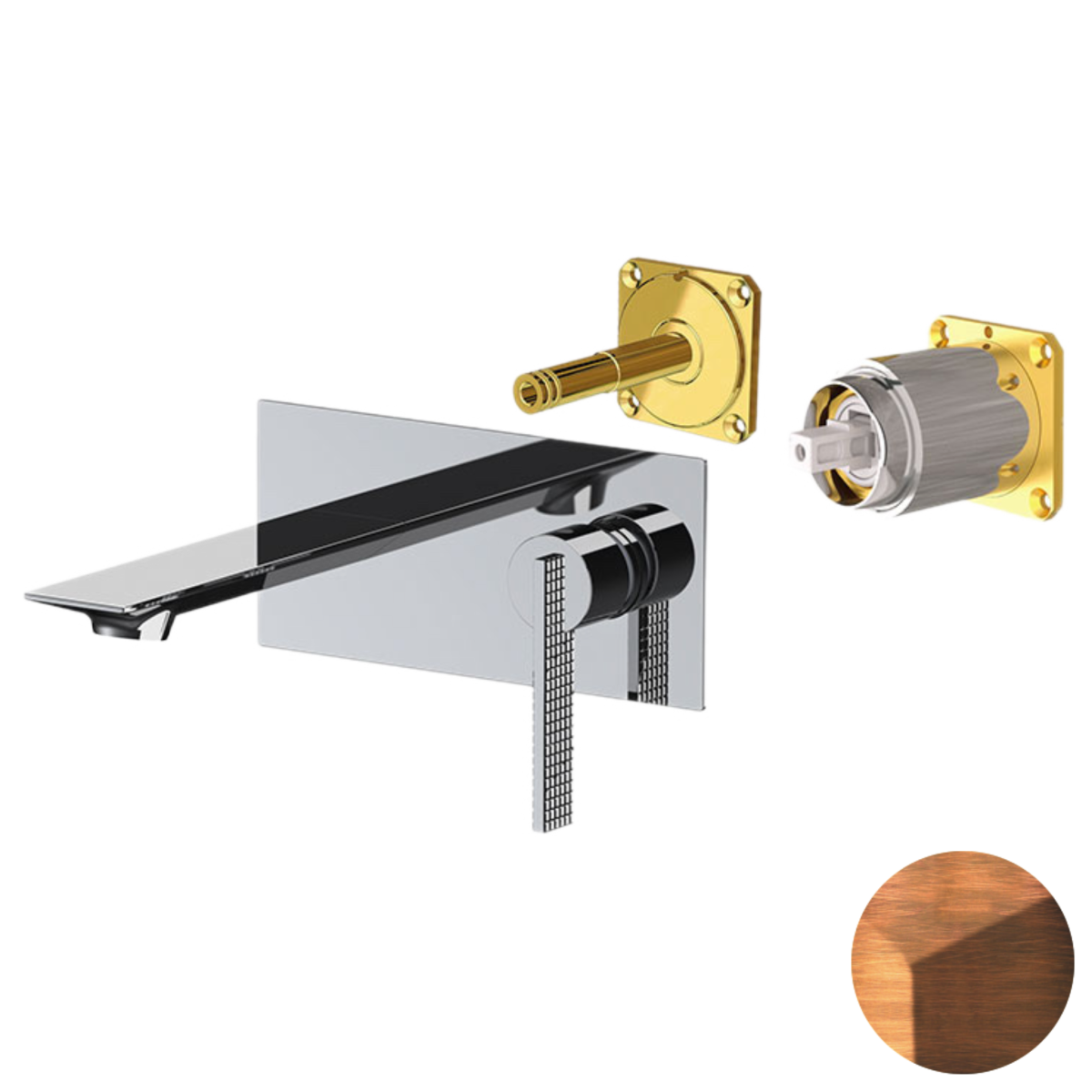 Смеситель для раковины Daniel Club ANC632KB64 встраиваемый в стену медь