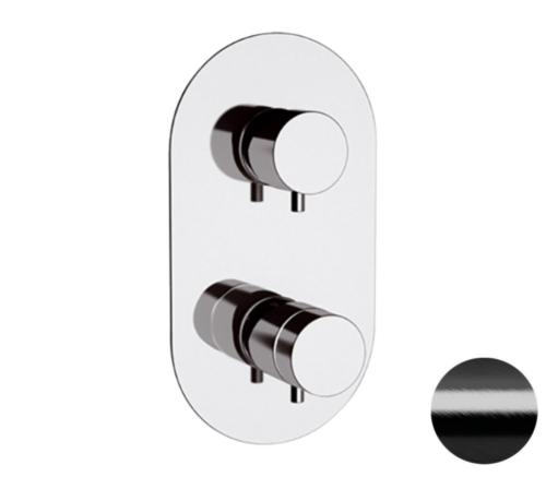 Смеситель для душа Remer Elegance NT93CFP встраиваемый в стену черный с термостатом