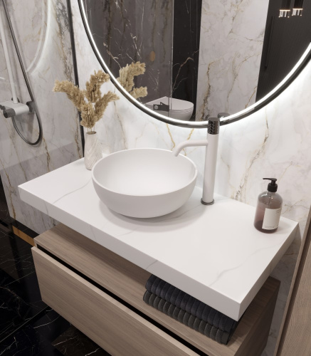 Столешница Armadi Art Flat 869-100-CLCT 101х46 накладная цвет белый мрамор