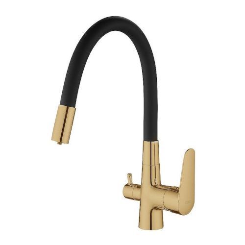 Смеситель для кухни Esko Coral CL03GB на мойку черный/золото