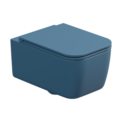 Чаша унитаза подвесная GSG Ceramic Design Brio BRWCSO027 цвет синий без сиденья безободковая каскадный смыв