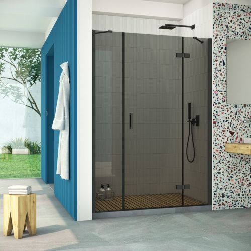 Душевая дверь Vegas-Glass AFP-F Retta AFP-F Retta 130 02М 07 R 130х200 стекло тонированное профиль черный