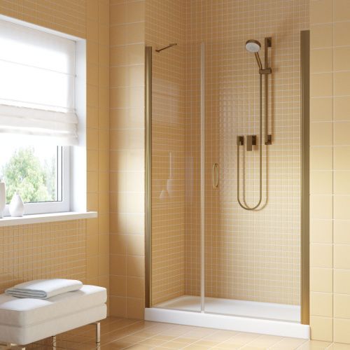 Душевая дверь Vegas-Glass EP-F-2 LUX EP-F-2 LUX 100 05 crystalvision R 100х200 стекло прозрачное профиль бронза