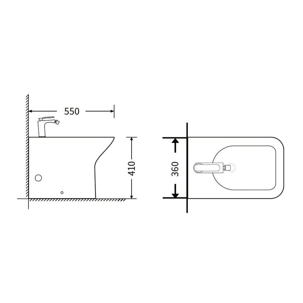 Биде напольное Agger AT02300 цвет белый