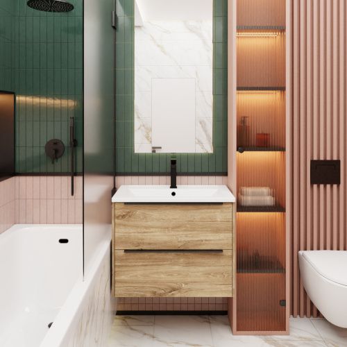 Тумба под раковину La Fenice Tesoro FNC-01-TES-DKK-100-2 99х44х62 подвесная цвет коричневый матовый