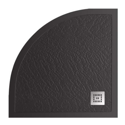 Душевой поддон BelBagno UNO TRAY-MR-UNO-R-90-550-35-NERO-CR 90х90 искусственный мрамор чёрный матовый